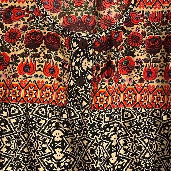 Women’s Size S Boho Peasant Blouse India Mixed Pattern 3/4 Sleeve - Picture 6 of 10